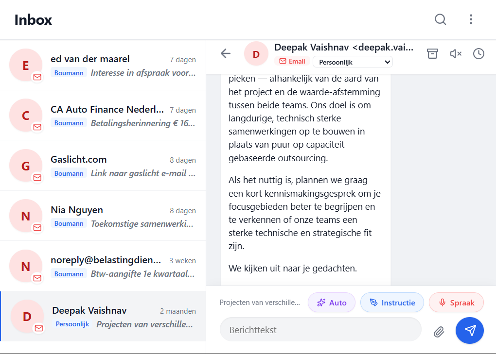 Wapps conversatie met antwoordmodi