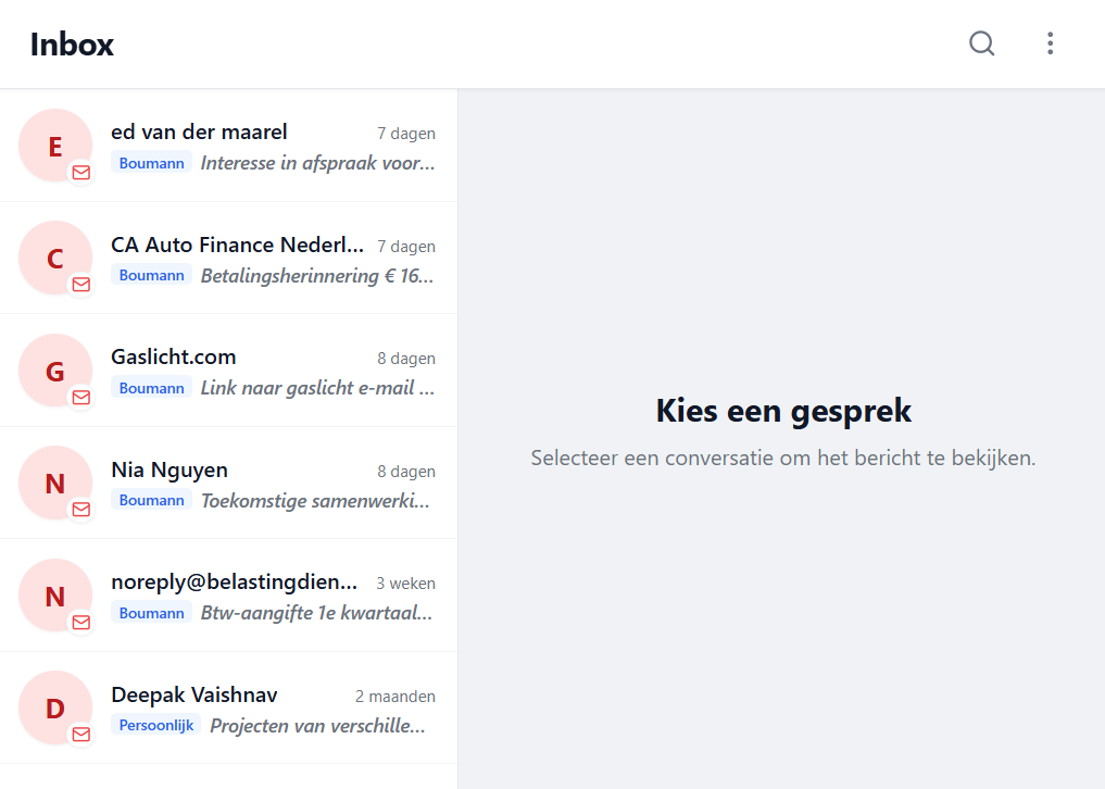 Wapps inbox overzicht
